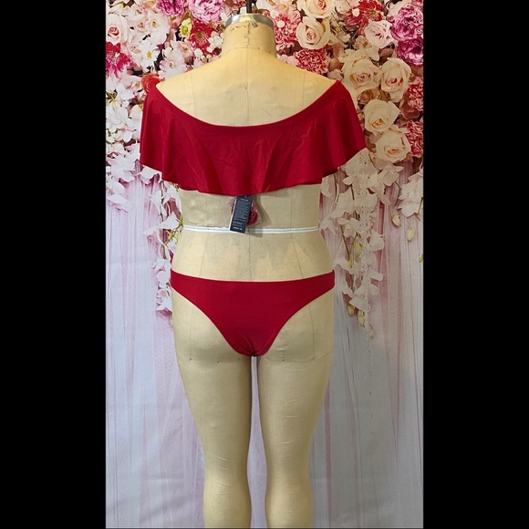 Women’s Red ruffle top cheeky bikini (XL) - Picture 2 of 2
